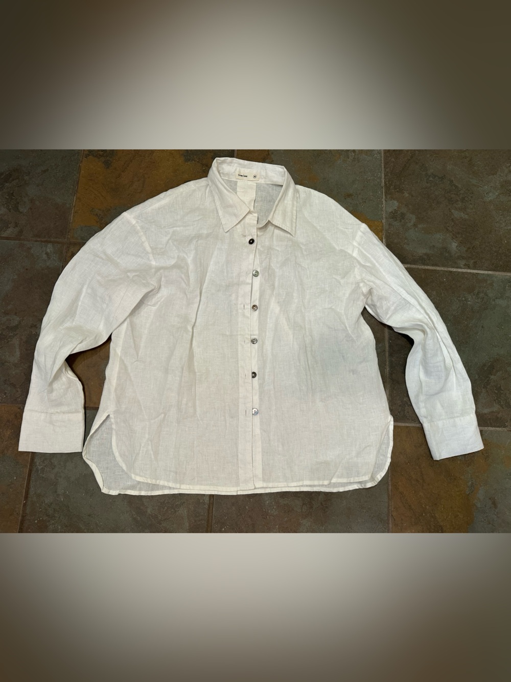 Grae Cove Women's 100% Linen Button Down Long Sleeve Size M White NWOT